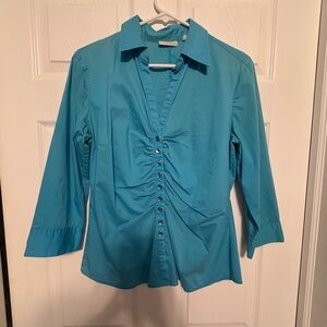 New York & Company Turquoise Button Down Shirt
